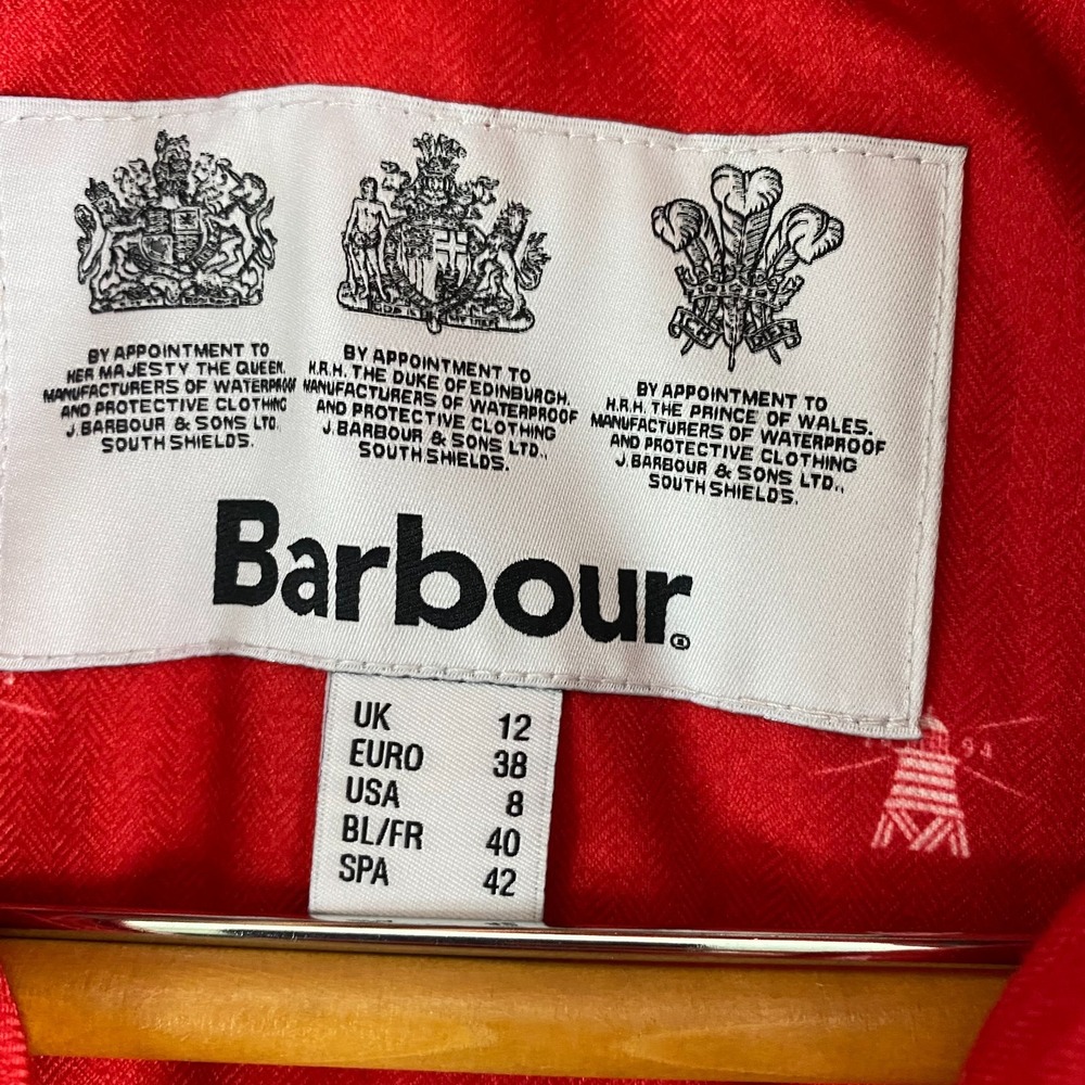 Barbour womens Coastal Collection Jacket 8 Quilted Red pockets NEW - Picture 6 of 16